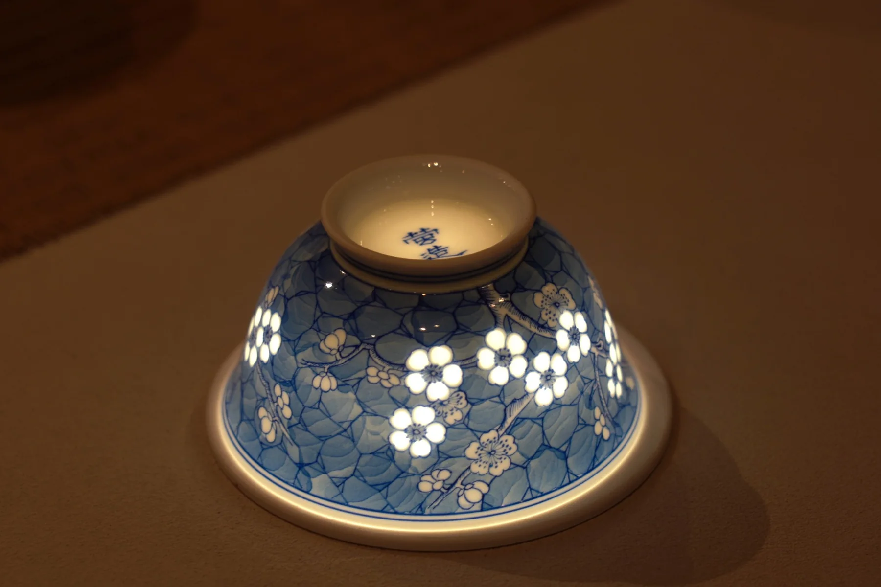 Close-up of translucent Linglong porcelain